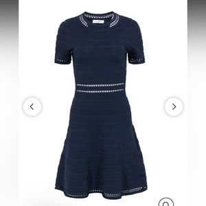 Sandro - blue A-line textured knit mini dress - XS